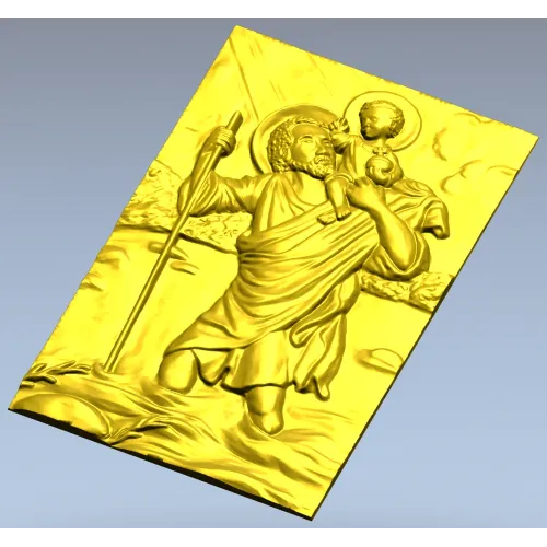 Saint Christopher high-relief STL for CNC milling