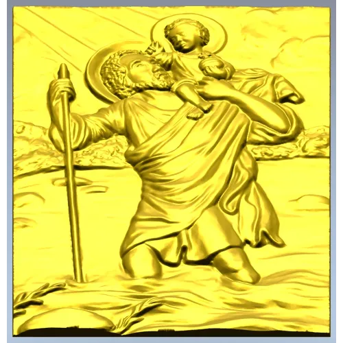 Saint Christopher high-relief STL for CNC milling