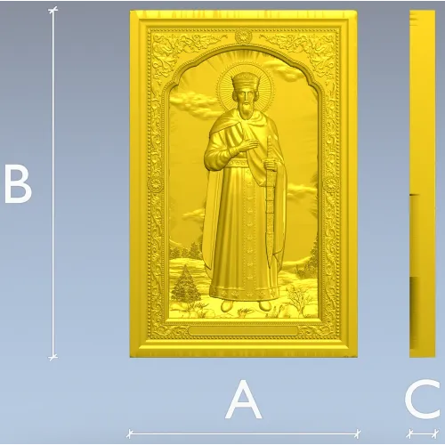 Икона-рельеф Святой Вячеслав Чешский - STL для ЧПУ