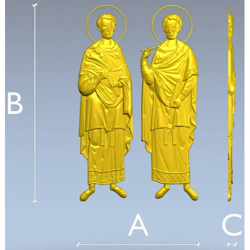 Святые Косма и Дамиан - 3D модель STL для ЧПУ