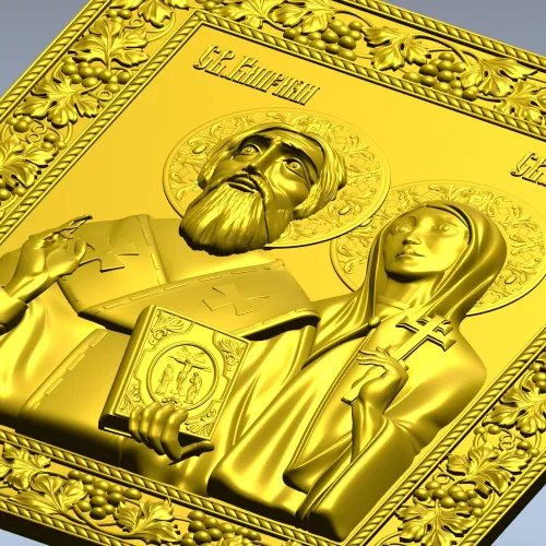 Икона Священномученик Киприан и мученица Иустина - 3D модель STL для ЧПУ