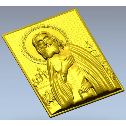 Saint Seraphim of Sarov - high-relief STL icon