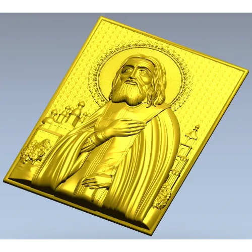Saint Seraphim of Sarov - high-relief STL icon