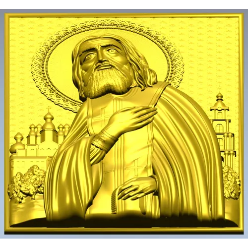 Saint Seraphim of Sarov - high-relief STL icon