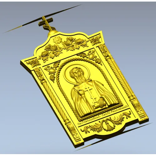 Икона Сергий Радонежский - 3D модель STL для ЧПУ