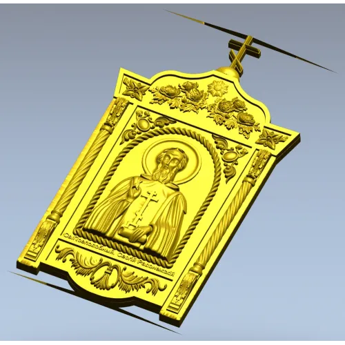 Икона Сергий Радонежский - 3D модель STL для ЧПУ