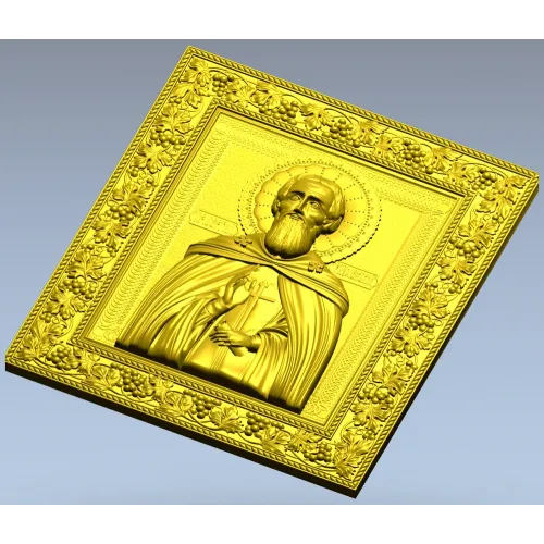 Преподобный Сергий Радонежский - 3D модель STL для ЧПУ (икона, рельеф)