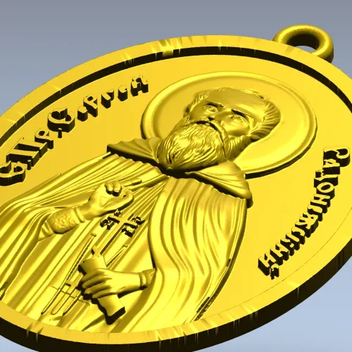Saint Sergius of Radonezh - STL 3D Medallion for CNC