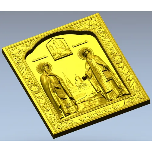 Saints Sergius and Herman - detailed STL 3D model for CNC