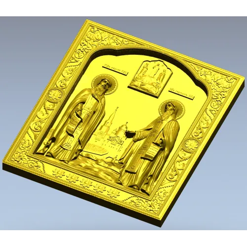 Saints Sergius and Herman - detailed STL 3D model for CNC