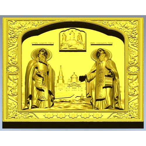 Saints Sergius and Herman - detailed STL 3D model for CNC