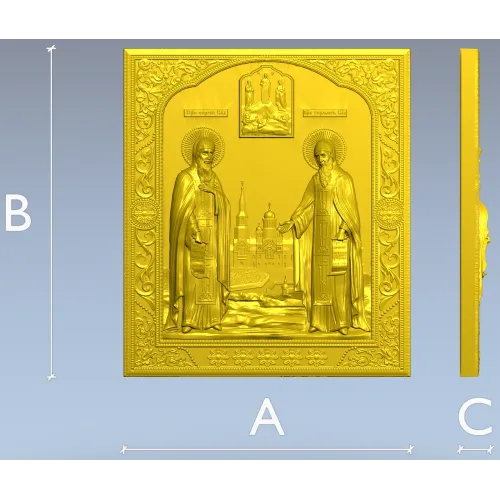 Saints Sergius and Herman - detailed STL 3D model for CNC