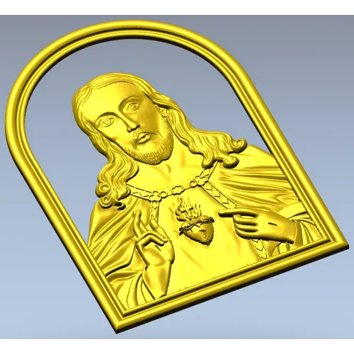 Икона "Пресвятое Сердце" - 3D модель STL для ЧПУ