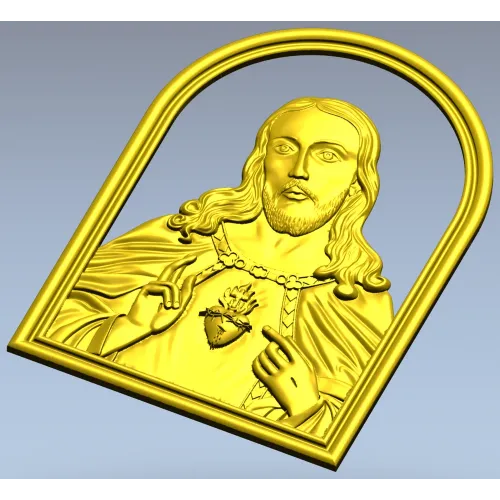 Икона "Пресвятое Сердце" - 3D модель STL для ЧПУ