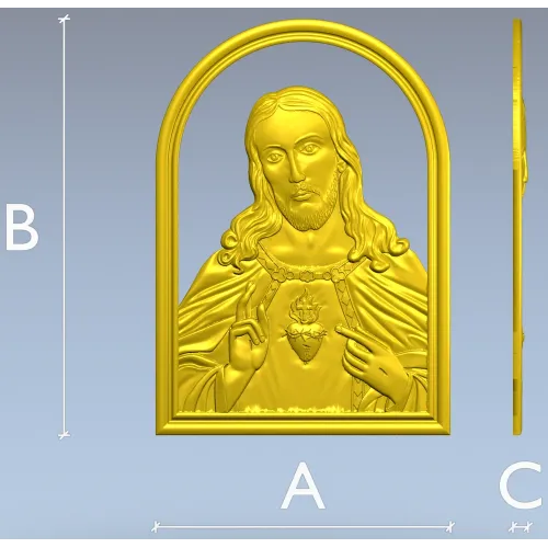 Икона "Пресвятое Сердце" - 3D модель STL для ЧПУ