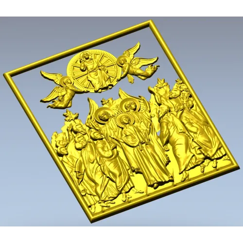 Assembly of New Martyrs - high-relief STL for CNC carving