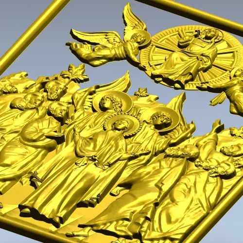 Assembly of New Martyrs - high-relief STL for CNC carving