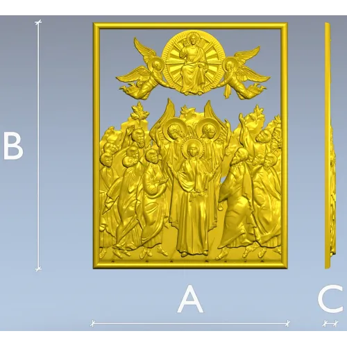 Assembly of New Martyrs - high-relief STL for CNC carving
