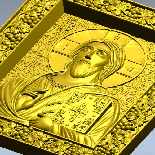 Spas Vsedergitel (Christ Pantocrator) - High-Relief STL Icon