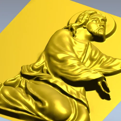 Спаситель в молитве - рельефная 3D модель STL для ЧПУ