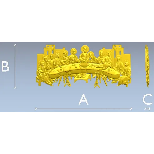 Тайная Вечеря - рельефная 3D модель STL для ЧПУ