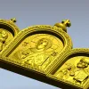 Тройник-киот с Христом, Богородицей и святителем - 3D модель STL для ЧПУ