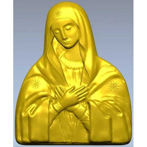 Theotokos "Tenderness" - STL 3D model for CNC bas-relief