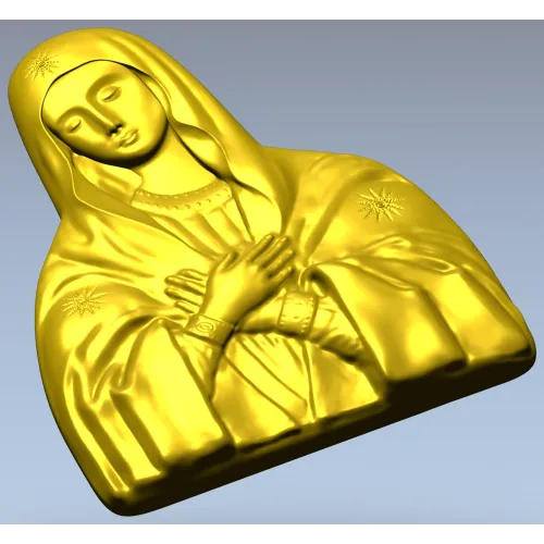 Theotokos "Tenderness" - STL 3D model for CNC bas-relief