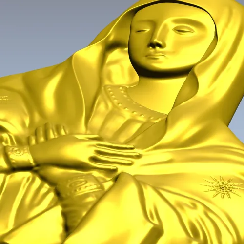 Theotokos "Tenderness" - STL 3D model for CNC bas-relief