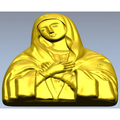 Theotokos "Tenderness" - STL 3D model for CNC bas-relief