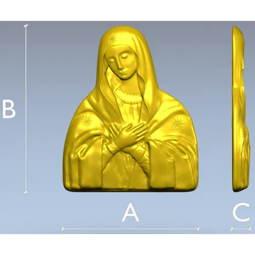 Theotokos "Tenderness" - STL 3D model for CNC bas-relief
