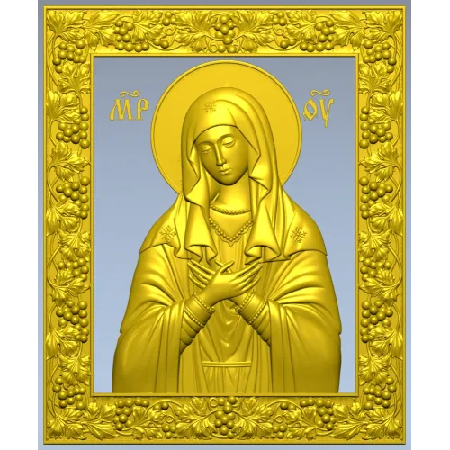 Virgin of Tenderness - high-relief STL 3D model for CNC