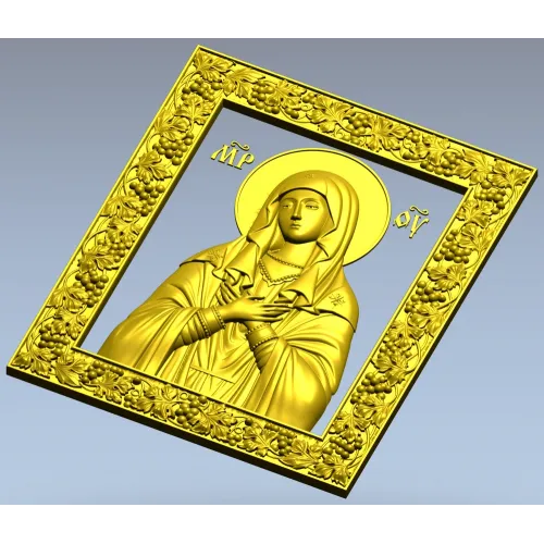 Virgin of Tenderness - high-relief STL 3D model for CNC