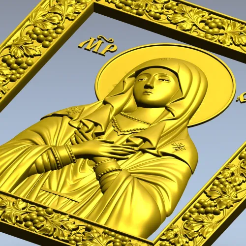 Virgin of Tenderness - high-relief STL 3D model for CNC