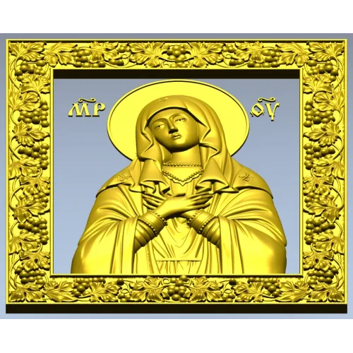 Virgin of Tenderness - high-relief STL 3D model for CNC
