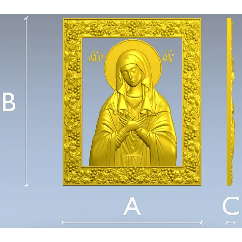 Virgin of Tenderness - high-relief STL 3D model for CNC