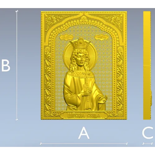 Tsarevna Maria - High-Relief Icon STL for CNC
