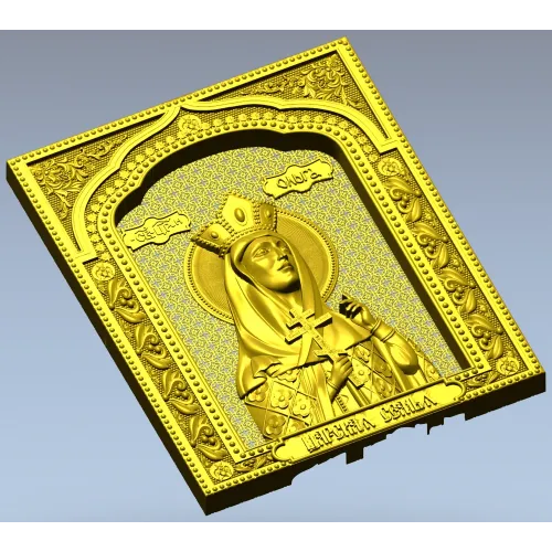 Saint Olga icon relief - STL model for CNC carving
