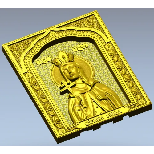 Princess Tatiana - detailed STL 3D icon relief for CNC