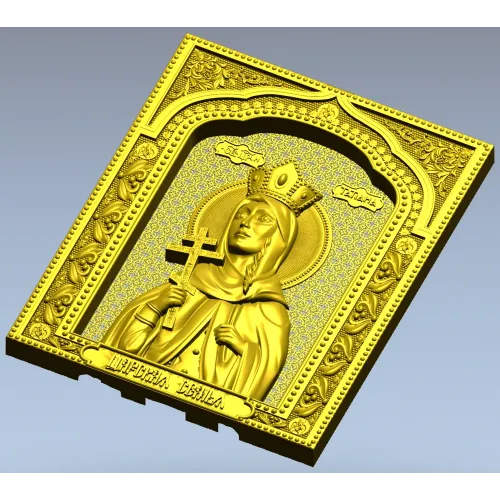 Princess Tatiana - detailed STL 3D icon relief for CNC