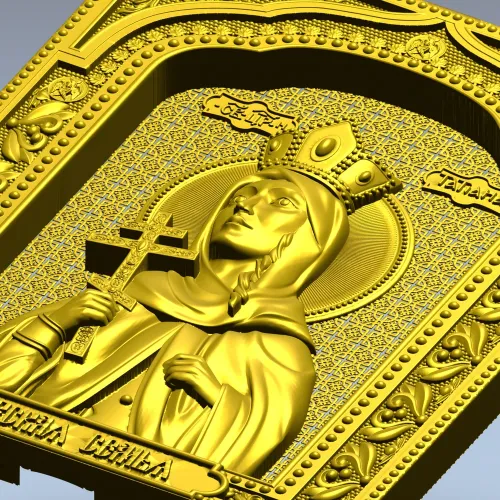 Princess Tatiana - detailed STL 3D icon relief for CNC