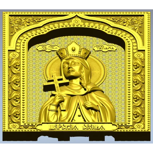 Princess Tatiana - detailed STL 3D icon relief for CNC