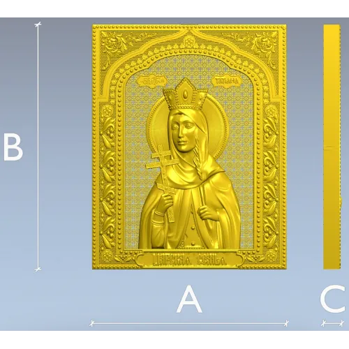 Princess Tatiana - detailed STL 3D icon relief for CNC