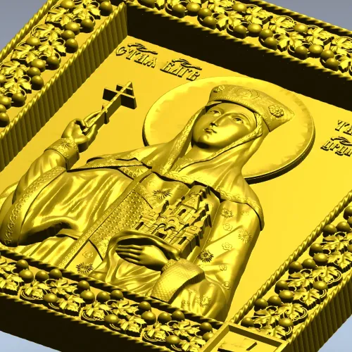 Царица Тамара - 3D модель иконы в формате STL для ЧПУ