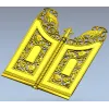 3D модель Царские врата для ЧПУ (STL) - ажурные створки с птицами и крестом