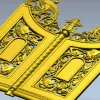 3D модель Царские врата для ЧПУ (STL) - ажурные створки с птицами и крестом