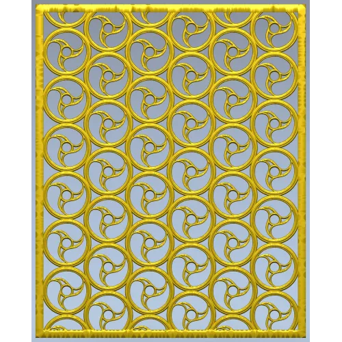 Spiral Trinity Panel - decorative STL 3D model for CNC