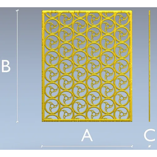 Spiral Trinity Panel - decorative STL 3D model for CNC