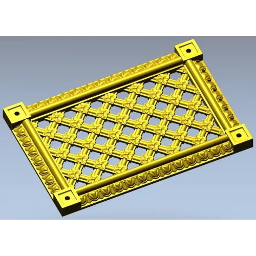 Декоративная решётка с ромбическим узором и розетками - 3D модель STL для ЧПУ