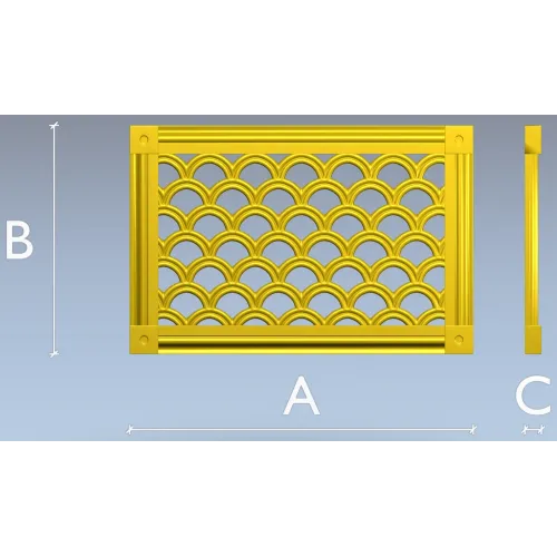 Scallop Lattice Panel - STL 3D model for CNC routing